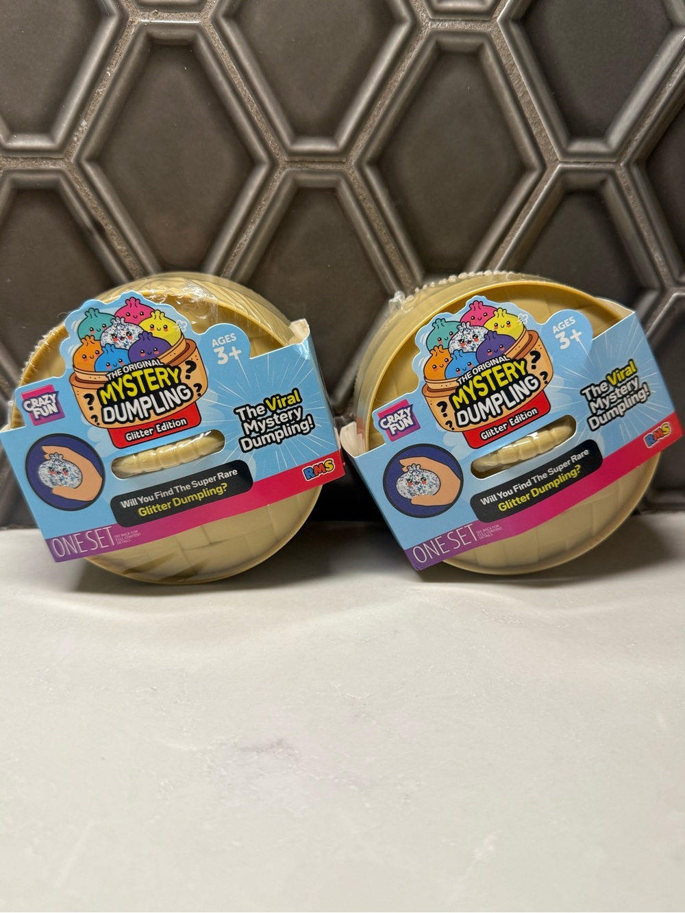 Lot of 2 RMS Crazy Fun Mystery Glitter Edition Squishy Bun Set